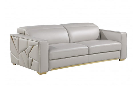 1120 DivanItalia Light Gray Sofa – Top Grain Italian LeatherModel:  1120-LT-GREY-S