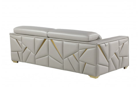 1120 DivanItalia Light Gray Sofa – Top Grain Italian LeatherModel:  1120-LT-GREY-S