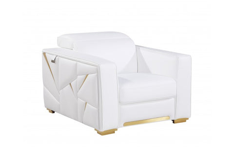 1120 DivanItalia White Chair – Top Grain Italian LeatherModel:  1120-WHITE-CH