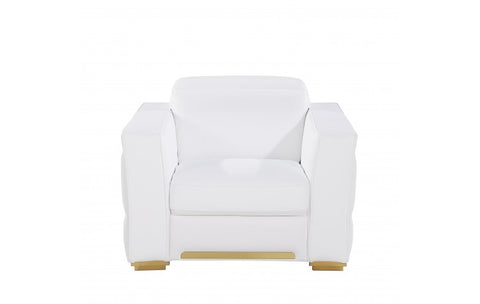 1120 DivanItalia White Chair – Top Grain Italian LeatherModel:  1120-WHITE-CH