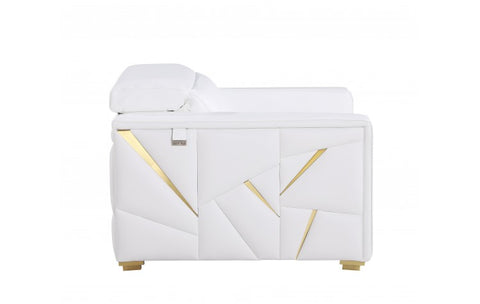 1120 DivanItalia White Chair – Top Grain Italian LeatherModel:  1120-WHITE-CH