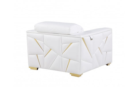 1120 DivanItalia White Chair – Top Grain Italian LeatherModel:  1120-WHITE-CH