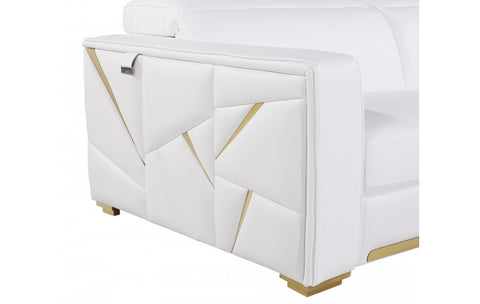 1120 DivanItalia White Sofa – Top Grain Italian LeatherModel:  1120-WHITE-S
