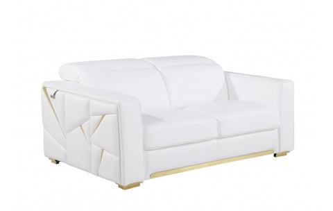 1120 DivanItalia White Loveseat – Top Grain Italian LeatherModel:  1120-WHITE-L