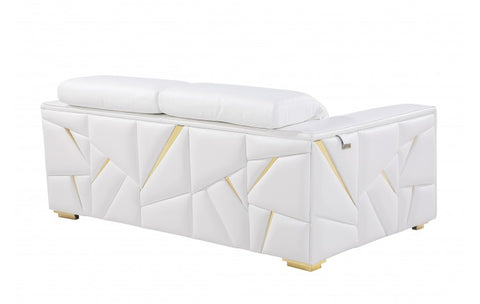 1120 DivanItalia White Loveseat – Top Grain Italian LeatherModel:  1120-WHITE-L