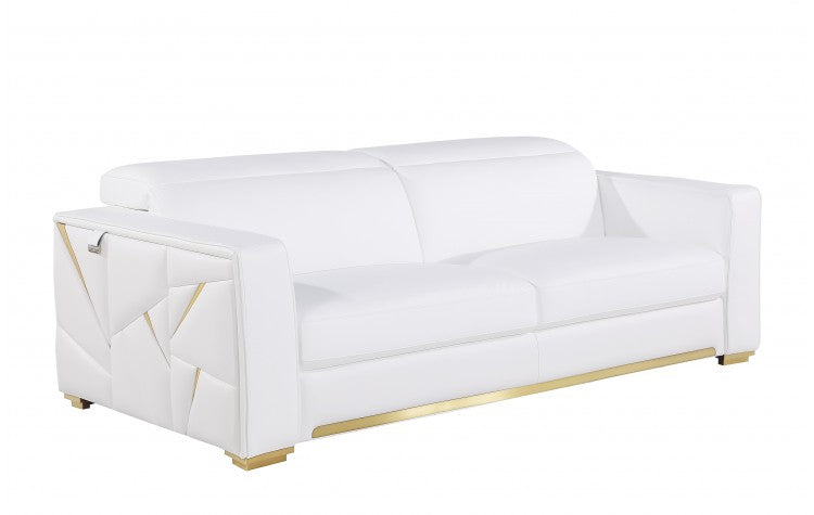 1120 DivanItalia White Sofa – Top Grain Italian LeatherModel:  1120-WHITE-S