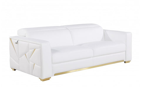 1120 DivanItalia White Sofa – Top Grain Italian LeatherModel:  1120-WHITE-S
