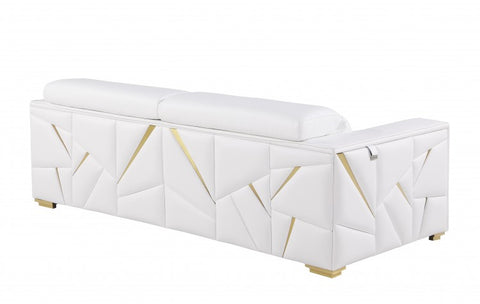 1120 DivanItalia White Sofa – Top Grain Italian LeatherModel:  1120-WHITE-S