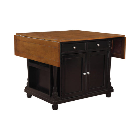 Coaster Slater 2-drawer Kitchen Island with Drop Leaves Brown and Black Model 102270