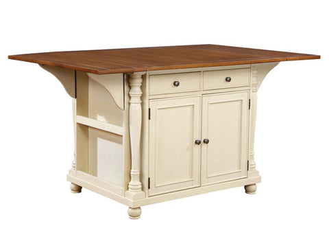 Coaster Slater 2-drawer Kitchen Island with Drop Leaves Brown and Buttermilk Model 102271