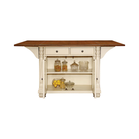 Coaster Slater 2-drawer Kitchen Island with Drop Leaves Brown and Buttermilk Model 102271