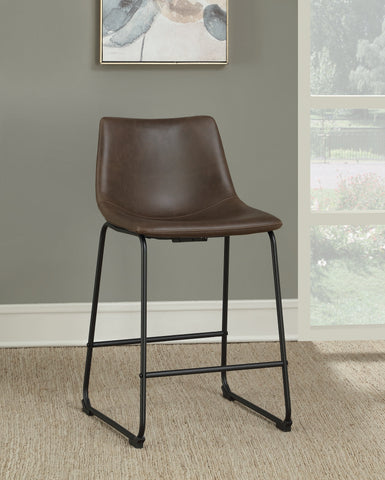 Coaster Michelle Armless Counter Height Stools Two-tone Brown and Black (Set of 2) Model 102535