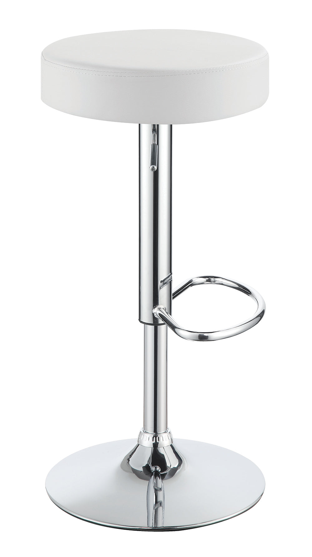 Coaster Ramses 29" Adjustable Bar Stool Chrome and White Model 102550