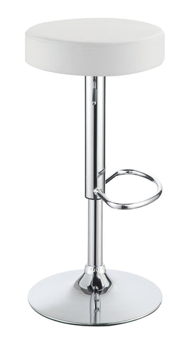 Coaster Ramses 29" Adjustable Bar Stool Chrome and White Model 102550