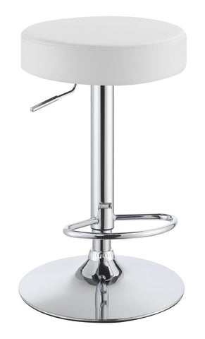 Coaster Ramses 29" Adjustable Bar Stool Chrome and White Model 102550