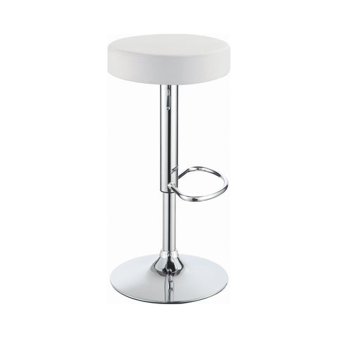 Coaster Ramses 29" Adjustable Bar Stool Chrome and White Model 102550