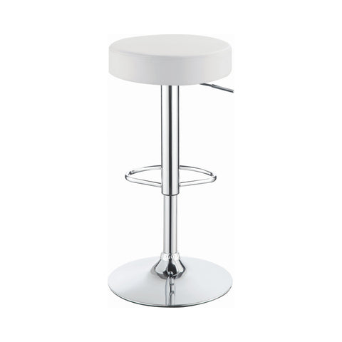 Coaster Ramses 29" Adjustable Bar Stool Chrome and White Model 102550