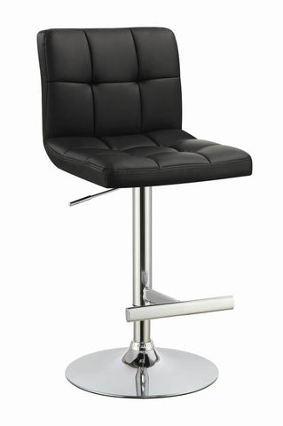 Coaster Lenny Adjustable Height Bar Stools Chrome and Black (Set of 2) Model 102554