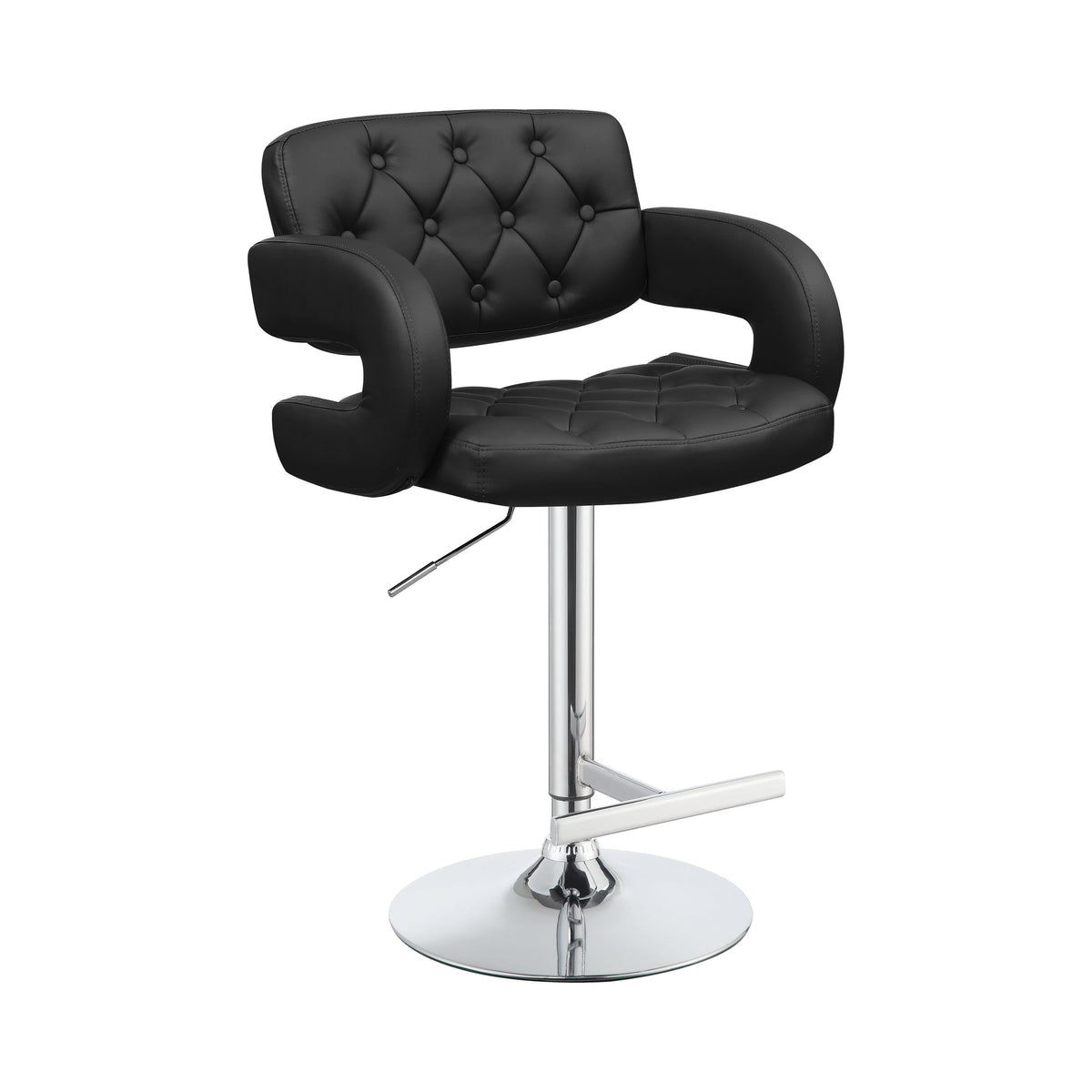 Coaster Brandi 29" Adjustable Height Bar Stool Black and Chrome Model 102555