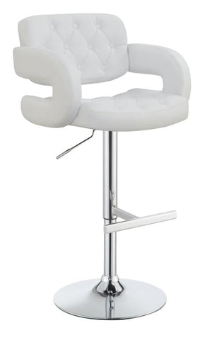 Coaster Brandi 29" Adjustable Height Bar Stool Chrome and White Model 102557