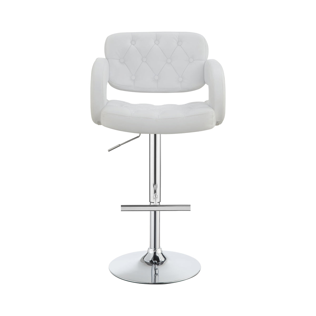 Coaster Brandi 29" Adjustable Height Bar Stool Chrome and White Model 102557