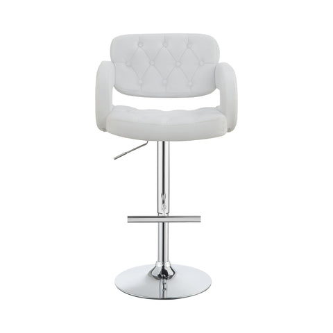 Coaster Brandi 29" Adjustable Height Bar Stool Chrome and White Model 102557
