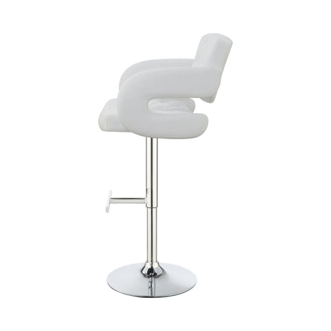 Coaster Brandi 29" Adjustable Height Bar Stool Chrome and White Model 102557