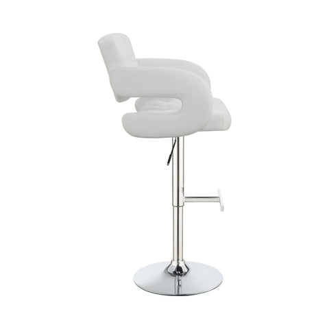 Coaster Brandi 29" Adjustable Height Bar Stool Chrome and White Model 102557