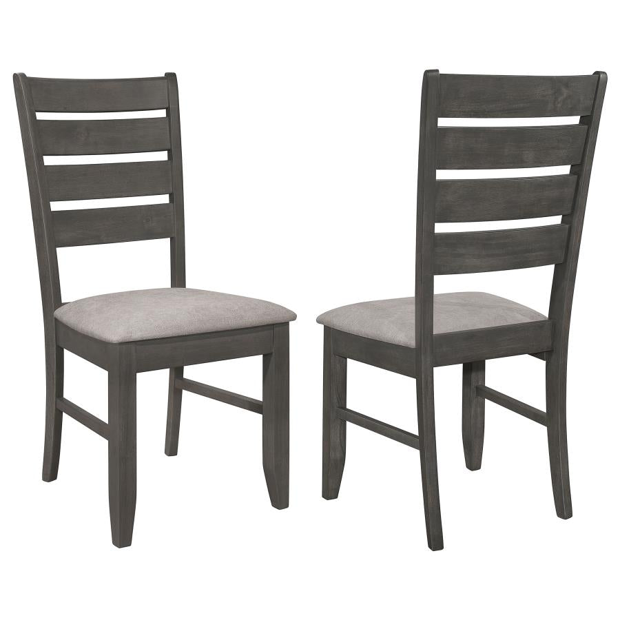 Coaster Dalila Ladder Back Side Chair (Set of 2) Grey and Dark Grey Model 102722GRY