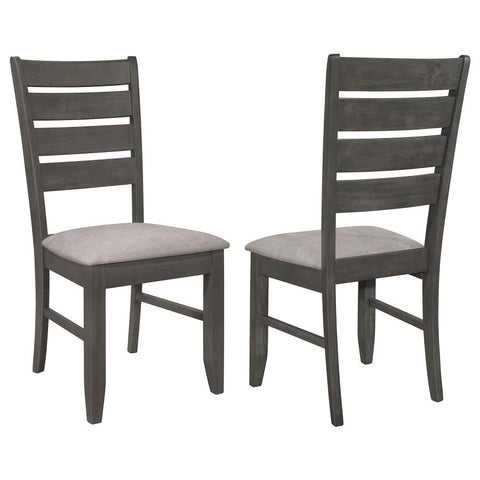 Coaster Dalila Ladder Back Side Chair (Set of 2) Grey and Dark Grey Model 102722GRY