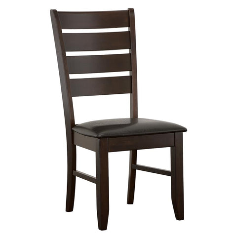 Coaster Dalila Ladder Back Side Chairs Cappuccino and Black (Set of 2) Model 102722