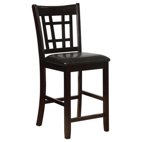 Coaster Lavon Upholstered Counter Height Stools Black and Espresso (Set of 2) Model 102889