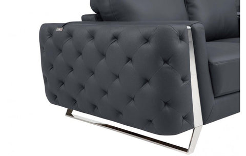 Caviani Top Grain Leather Sofa Model:  1050-DK-GRAY-S