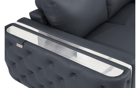 Caviani Top Grain Leather Sofa Model:  1050-DK-GRAY-S