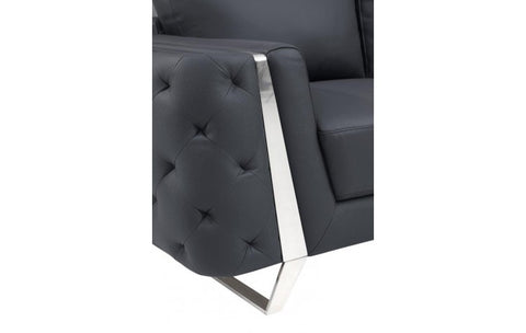 Caviani Top Grain Leather Sofa Model:  1050-DK-GRAY-S