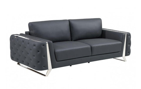 Caviani Top Grain Leather Sofa Model:  1050-DK-GRAY-S
