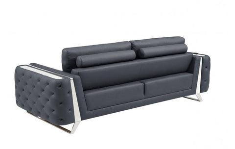 Caviani Top Grain Leather Sofa Model:  1050-DK-GRAY-S