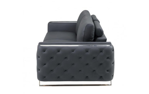 Caviani Top Grain Leather Sofa Model:  1050-DK-GRAY-S