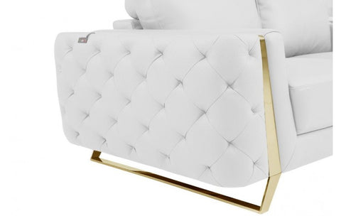 Caviani Top Grain Leather Sofa Model:  1050-WHITE-S