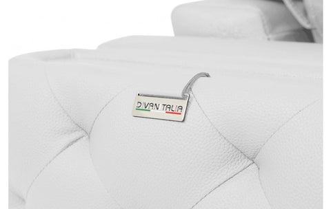 Caviani Top Grain Leather Sofa Model:  1050-WHITE-S