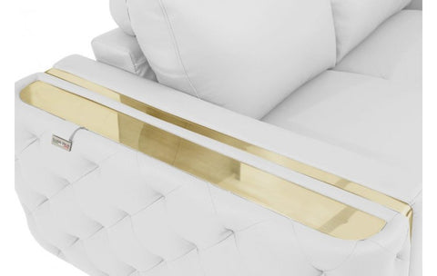 Caviani Top Grain Leather Sofa Model:  1050-WHITE-S