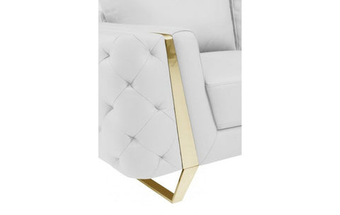 Caviani Top Grain Leather Sofa Model:  1050-WHITE-S