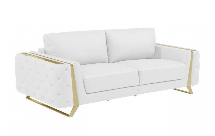 Caviani Top Grain Leather Sofa Model:  1050-WHITE-S