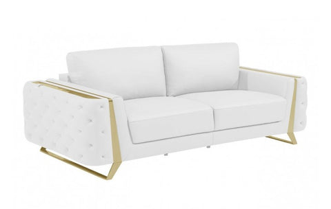 Caviani Top Grain Leather Sofa Model:  1050-WHITE-S