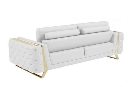 Caviani Top Grain Leather Sofa Model:  1050-WHITE-S