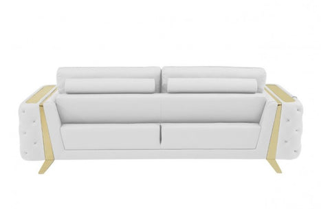 Caviani Top Grain Leather Sofa Model:  1050-WHITE-S