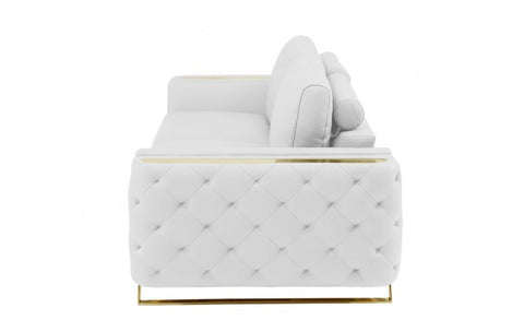 Caviani Top Grain Leather Sofa Model:  1050-WHITE-S