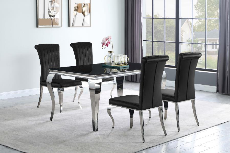 Coaster Carone 5-piece Dining Room Set Black and Chrome Model 105071-S5