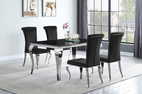 Coaster Carone 5-piece Dining Room Set Black and Chrome Model 105071-S5
