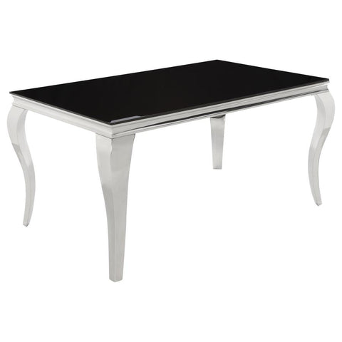 Coaster Carone Rectangular Dining Table Chrome and Black Model 105071